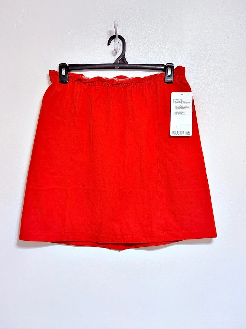 lululemon Trip Taker Skirt Red Athletic Skirt Size 10 new with tags